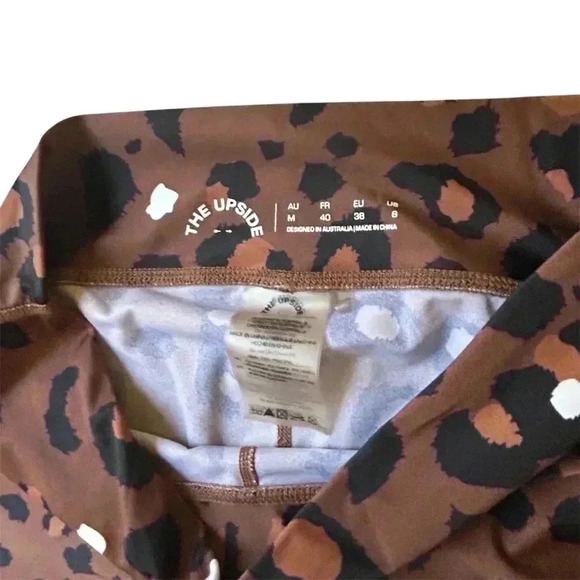 THE UPSIDE Leggings Leopard Print Leggings Striped Side Women's Size M - Picture 3 of 8